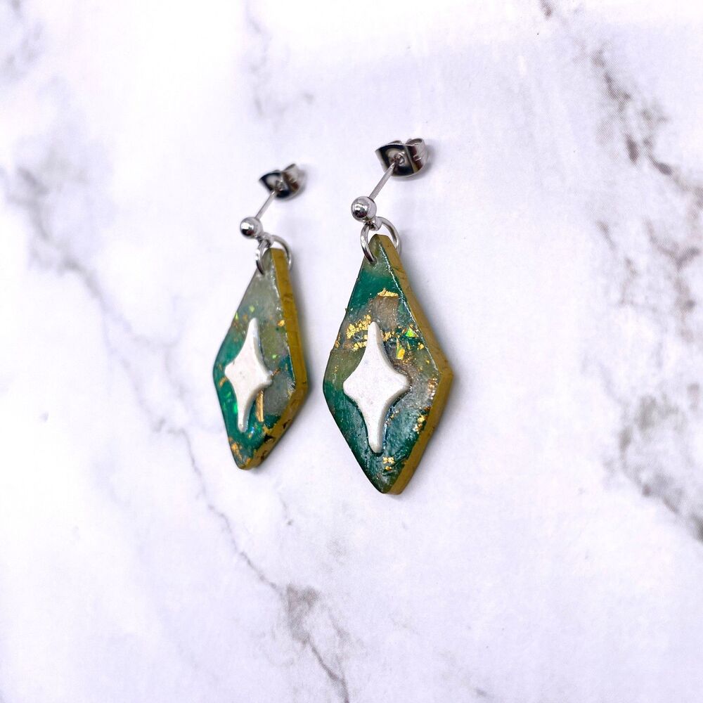 Celestial Star Dangle Stud Earrings - image 3